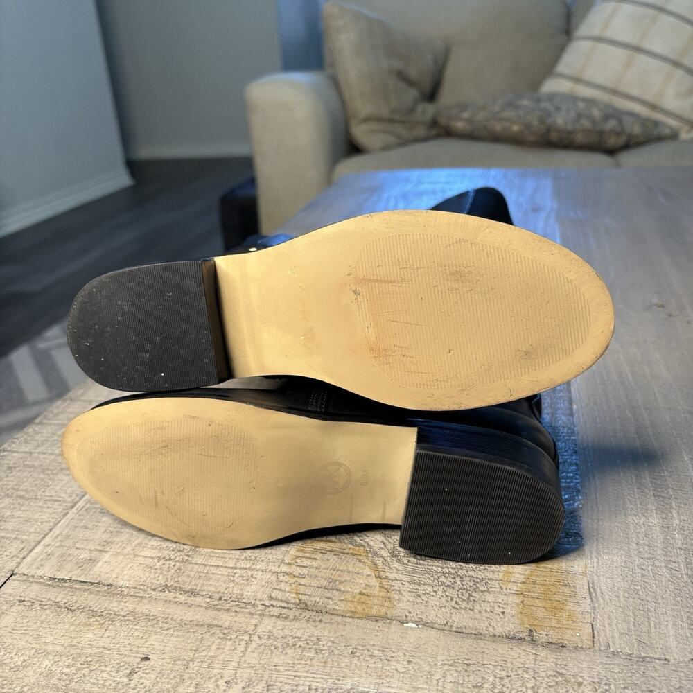 Michael Kors Womens Riding Boots Knee High Leather Black Size 6.5 Side Zip - Picture 9 of 10